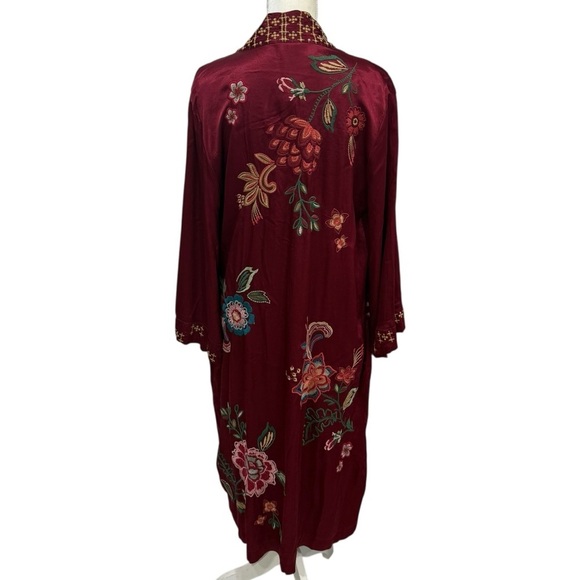 JOHNNY WAS Women’s Messine Long KIMONO JACKET Embroidered Floral Pomegranate NWT - Picture 9 of 15